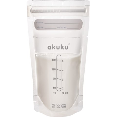 AKUKU A0011 Sterylne woreczki do przechowywania pokarmu 150 ml AKUKU A0011 Sterylne woreczki do przechowywania pokarmu 150 ml