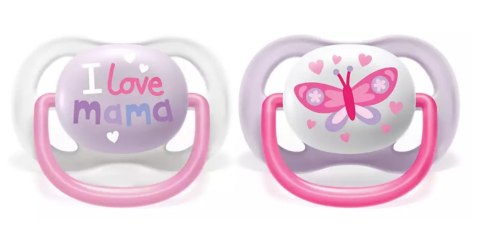 AVENT SCF080/02 Smoczek Ultra Air Happy 0-6M dziewczynka I love mama/motyl