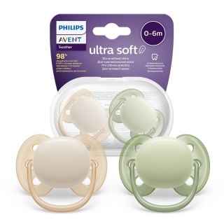 AVENT SCF091/05 Smoczek Ultra Soft 0-6m beż/zieleń