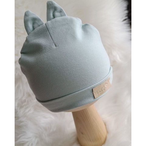 BABY 01574 Czapka niemowlęca z uszami jersey Teal 6-9m BABY 01574 Czapka niemowlęca z uszami jersey Teal 6-9m