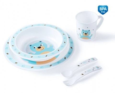 CANPOL 4/401 Plastikowy zestaw stołowy Cute Animals miś turkusowy CANPOL 4/401 Plastikowy zestaw stołowy Cute Animals miś turkusowy