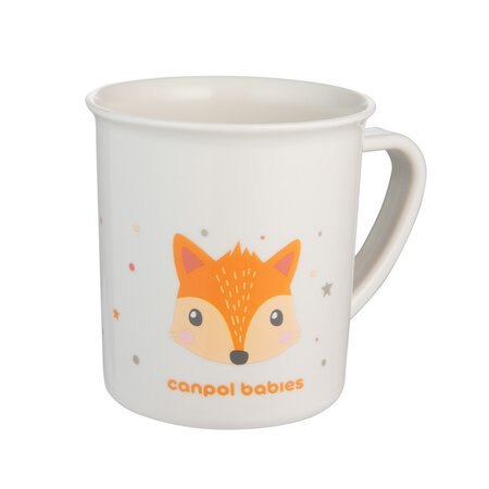 CANPOL 4/413 Kubek plastikowy z uchem dla dziecka 170ml Cute Animals orange CANPOL 4/413 Kubek plastikowy z uchem dla dziecka 170ml Cute Animals orange