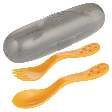 CANPOL 74/019 Zestaw sztućców dla dziecka w etui żółty CANPOL 74/019 Zestaw sztućców dla dziecka w etui żółty