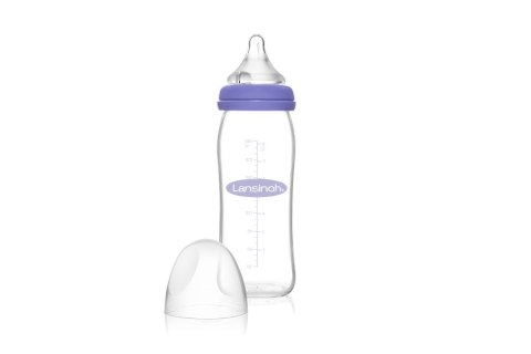 LANSINOH Szklana butelka do karmienia 240 ml + smoczek Natural/Wave LANSINOH Szklana butelka do karmienia 240 ml + smoczek Natural/Wave