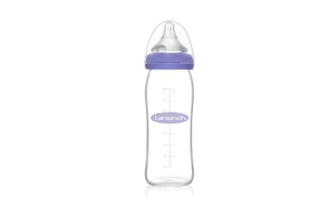 LANSINOH Szklana butelka do karmienia 240 ml + smoczek Natural/Wave LANSINOH Szklana butelka do karmienia 240 ml + smoczek Natural/Wave