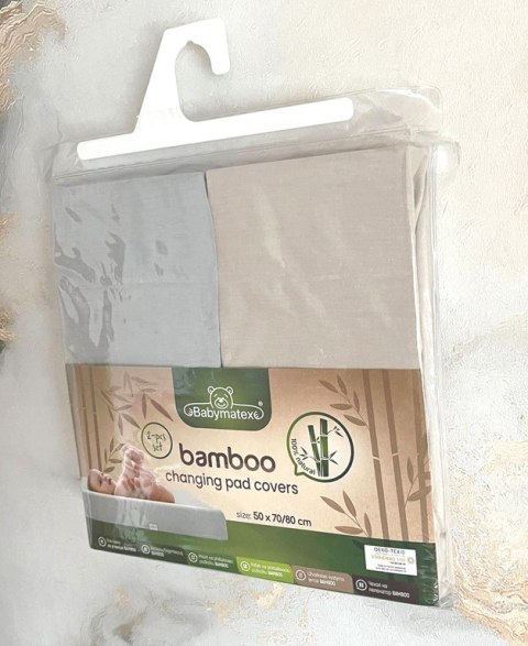 MATEX Pokrowiec na przewijak bamboo 50x70/80 2szt[TB0415_15]beż+szary*